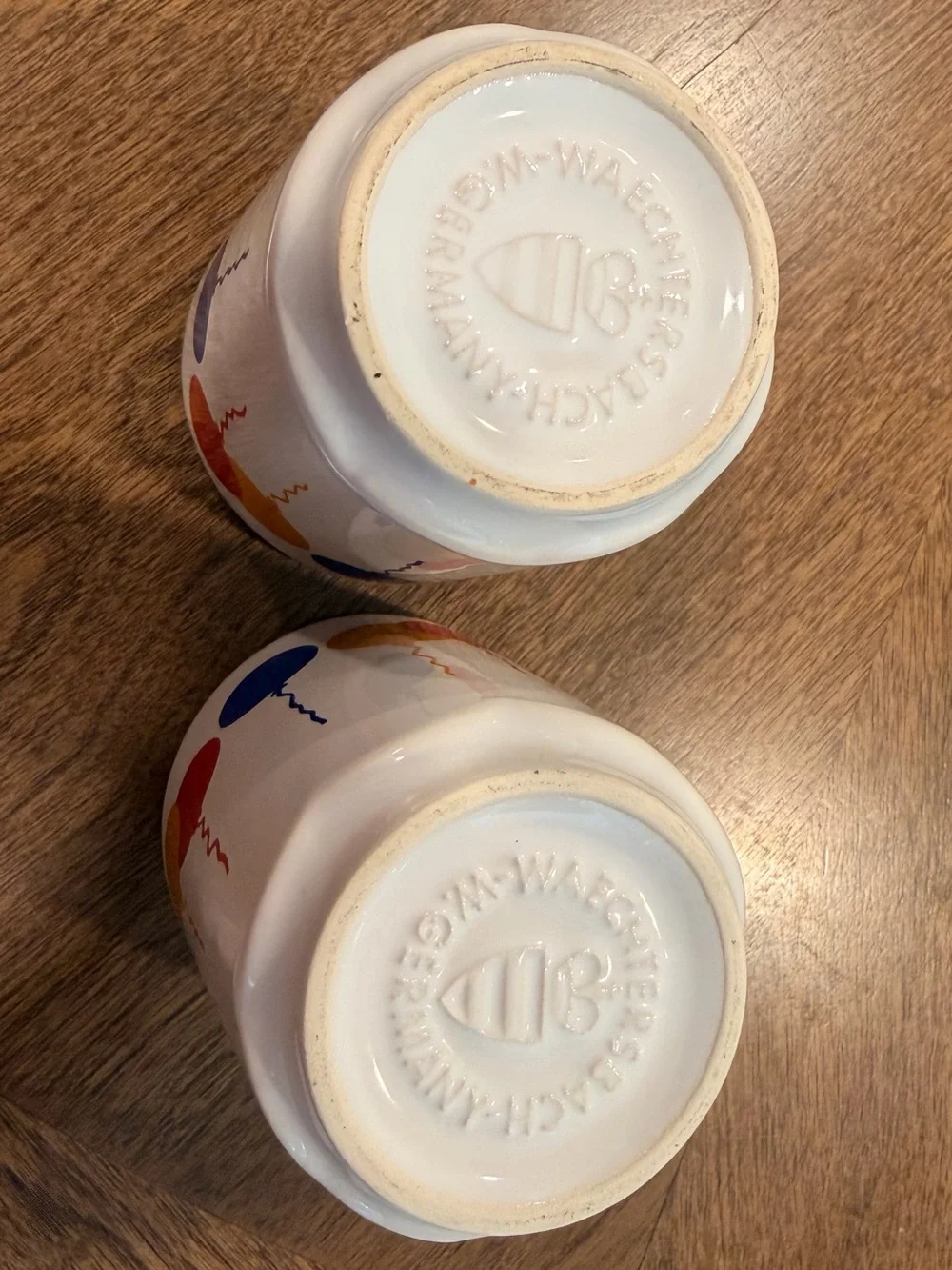 Waechtersbach Balloons Ceramic Cups Set of 2, 8 oz, W Germany RARE